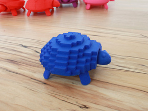 Squishy Turtle - Pixelated in Blue Processed Versatile Plastic