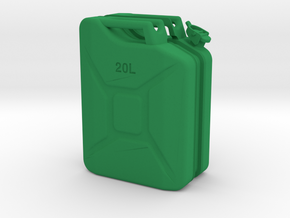 1/6th Scale Jerry Can / gas can in Green Processed Versatile Plastic