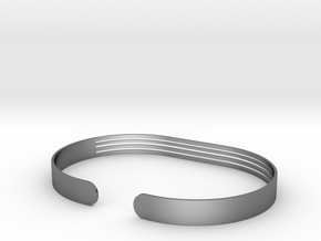 Front Stripe Extended Bracelet in Polished Silver