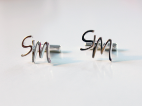 Cuff links SM in Fine Detail Polished Silver