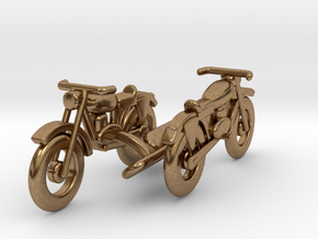 Motorcycle Cufflinks L-size in Natural Brass