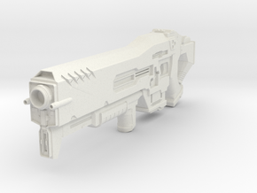 Starcraft 2 Terran Gun in White Natural Versatile Plastic: 28mm