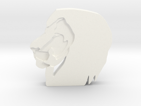 Lion Head in White Processed Versatile Plastic