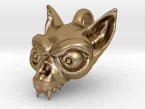 Bat Skull in Polished Gold Steel