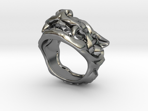 Fu Dog (Komainu) "a" Ring in Polished Silver: 7 / 54