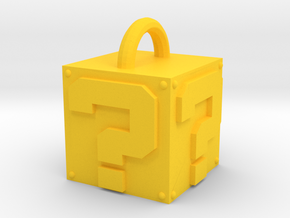 Mystery box keychain in Yellow Processed Versatile Plastic