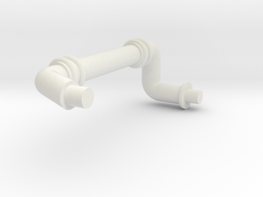 Small Pipe with lefthand bends in White Natural Versatile Plastic