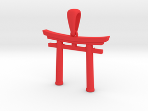 shinto torii amulet in Red Processed Versatile Plastic: Medium