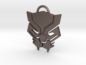 Black Panther Keychain in Polished Bronzed Silver Steel