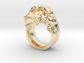Vampiro Skull Ring in 14K Yellow Gold