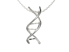 DNA Pendant, 4cm lengh in Polished Silver