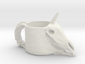 Unicorn Skull Cup in White Natural Versatile Plastic