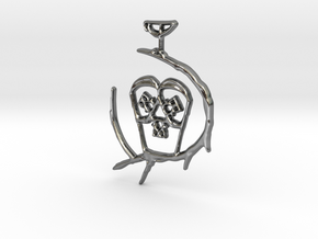 Moma-Owl Ring Keeper Pendant  in Polished Silver