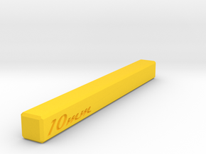 Wide 10mm Setup Block in Yellow Processed Versatile Plastic