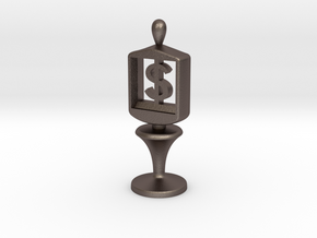 Currency symbol figurine,Dollar in Polished Bronzed Silver Steel