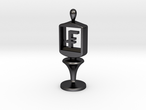 Currency symbol figurine,Franc in Polished and Bronzed Black Steel