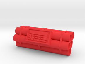 TNT dynamite bomb - 5 sticks - 1:1 scale in Red Processed Versatile Plastic