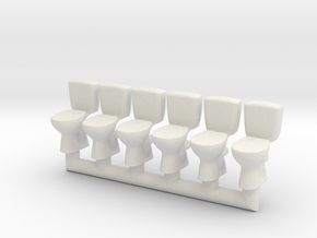 Toilet 02.HO scale (1:87) in White Natural Versatile Plastic