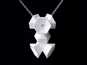 Double Hexagon Flower in White Processed Versatile Plastic