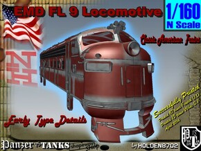 1-160 EMD FL 9 Locomotive in White Natural Versatile Plastic