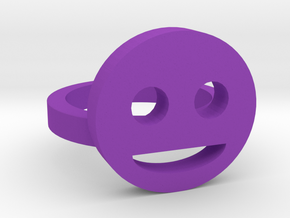 Smiley Face Ring Size 7 in Purple Processed Versatile Plastic