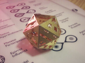 Plato's Icosahedron - The One in Polished Gold Steel