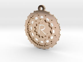 Magic Letter R Pendant in 14k Rose Gold Plated Brass