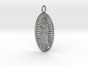 Virgin Mary Pendant in Natural Silver