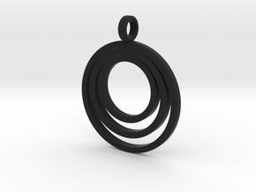Circle Necklace_3 rings_1 inch v1 in Black Natural Versatile Plastic: Medium