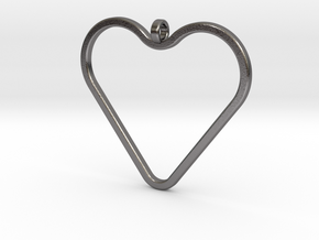 Heart_necklace 1 v1 in Polished Nickel Steel: Medium