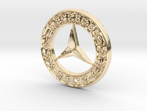 Vintage 80's Pendant Benz in 14K Yellow Gold