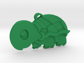 Cute Turtle Keychain in Green Processed Versatile Plastic