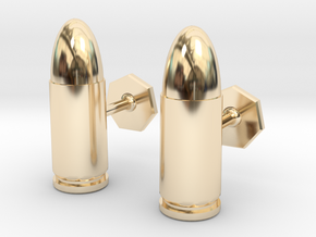 9mm Cartridge Cufflinks in 14k Gold Plated Brass