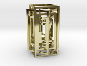 Square lamp in 18k Gold Plated Brass