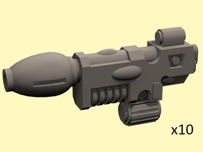 28mm Space Elf reaction pistols - no grip in Tan Fine Detail Plastic
