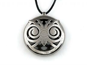 Hypno Owl Pendant in Polished Bronzed Silver Steel