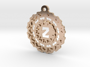 Magic Letter Z Pendant in 14k Rose Gold Plated Brass