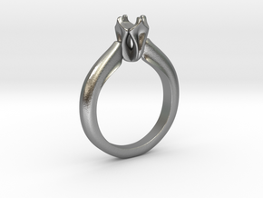 Solitaire Engagement Ring Setting (5 mm) in Natural Silver