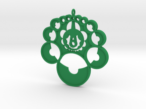 Crop circle pendant 4  in Green Processed Versatile Plastic