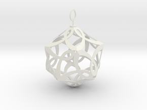 Cancer Ribbon Christmas Tree Ornament in White Natural Versatile Plastic