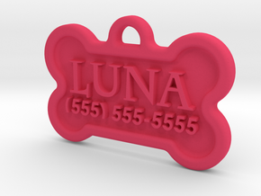 Dog Tag Luna in Pink Processed Versatile Plastic