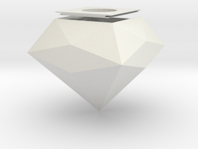 Diamond Light Bulb Case Lamp in White Natural Versatile Plastic