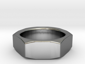ISO 4035 Nut Ring in Polished Silver: 7 / 54