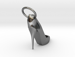 Right Foot Heel Earring in Polished Silver