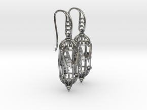 A-F Earrings in Polished Silver (Interlocking Parts)