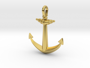 Ship anchor in Polished Brass