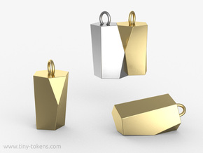 Scutoid Pendant - Version 1 (solid) in Polished Brass