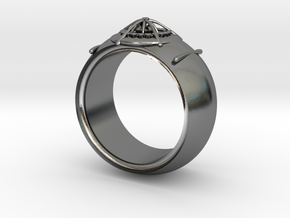 diamond hide ring  in Polished Silver