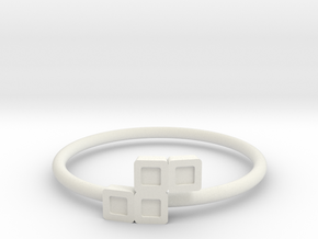 Block Puzzle Ring (Type-S) in White Natural Versatile Plastic