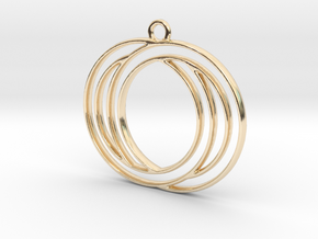 Two circles intertwined in 14k Gold Plated Brass